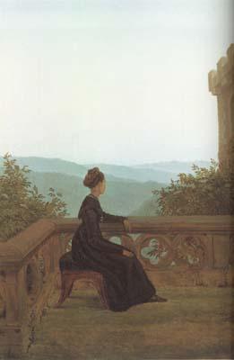Carl Gustav Carus Woman on a Terrace (mk10) oil painting picture